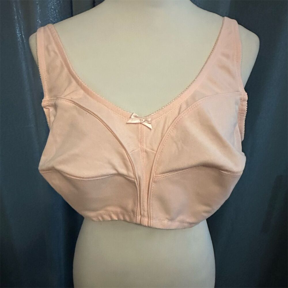 Comfort Choice Women's Wireless Bra 44C Beige Back-Close Supportive